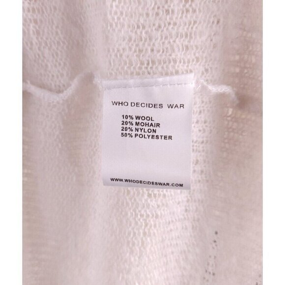 Who Decides War by MRDR BRVDO Webbed Sweater M Cloud Defect New - Picture 15 of 16